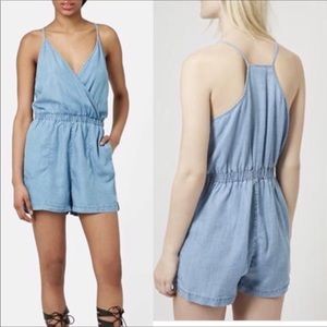 Topshop MOTO Chambray Romper